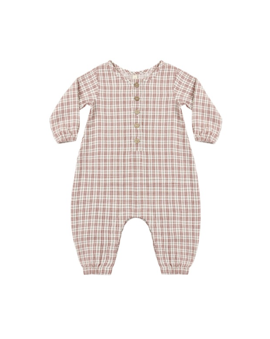 Quincy Mae Woven Jumpsuit | Christmas Plaid