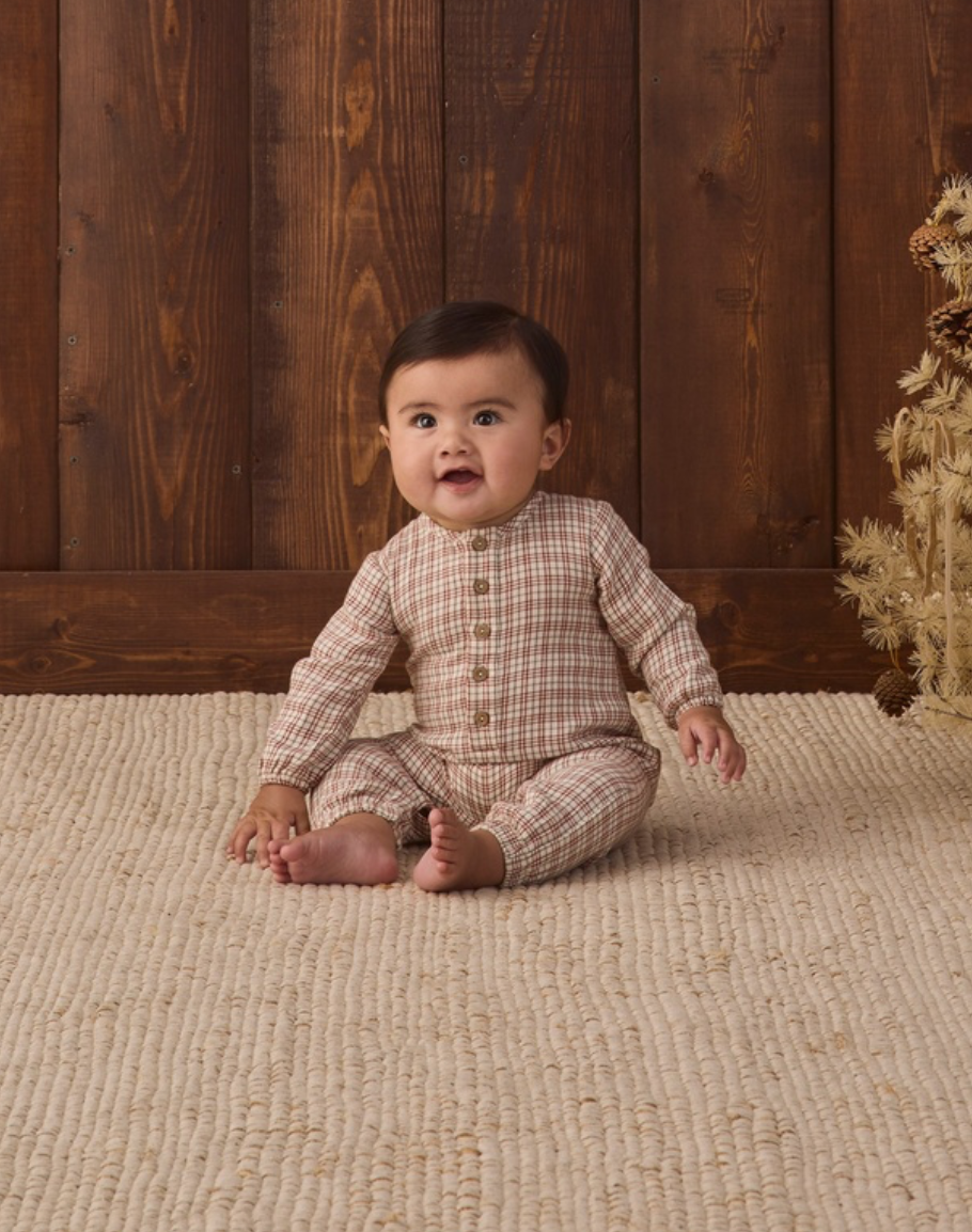Quincy Mae Woven Jumpsuit | Christmas Plaid