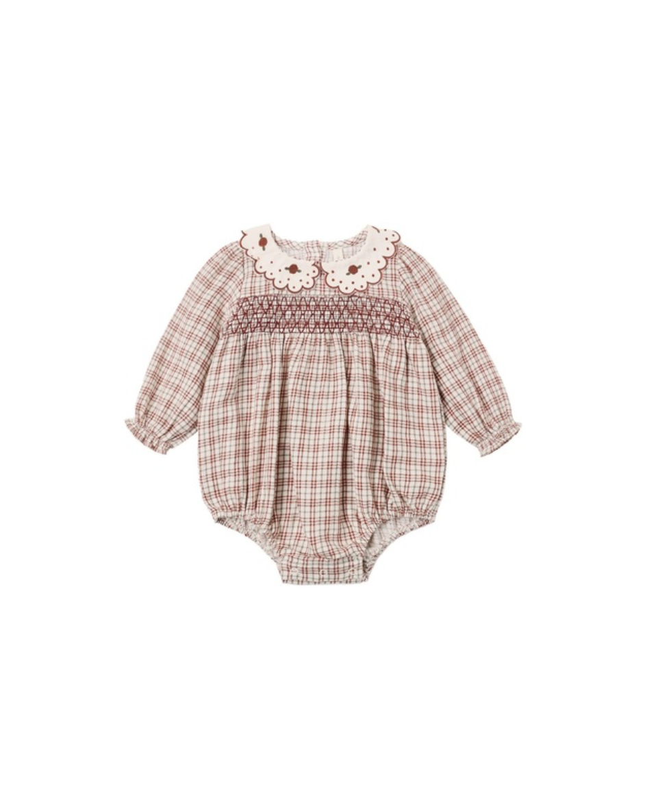 Quincy Mae Callie Romper | Christmas Plaid