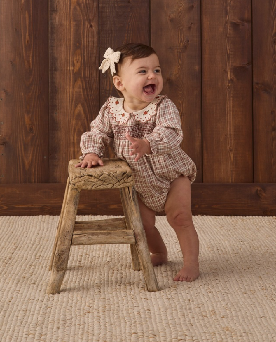 Quincy Mae Callie Romper | Christmas Plaid