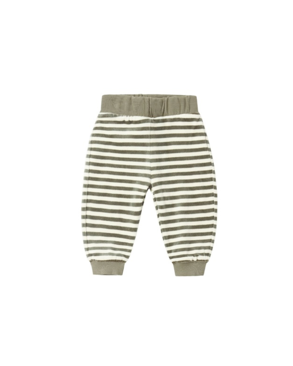 Quincy Mae Velour Relaxed Sweatpants | Spruce Stripe