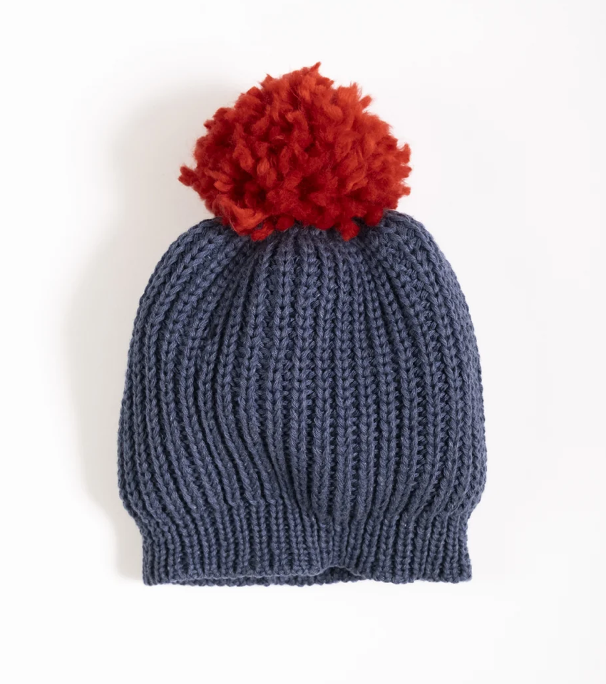 Wild Wawa Knitted Beanie | Midnight Blue