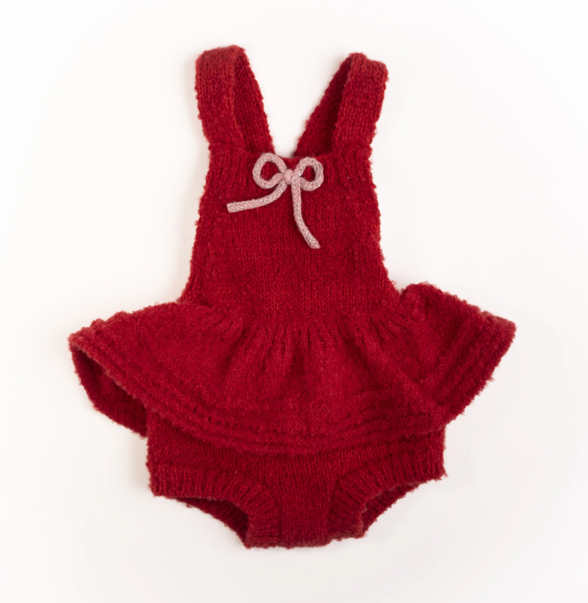 Wild Wawa Knitted Romper | Crimson