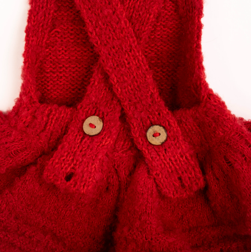 Wild Wawa Knitted Romper | Crimson