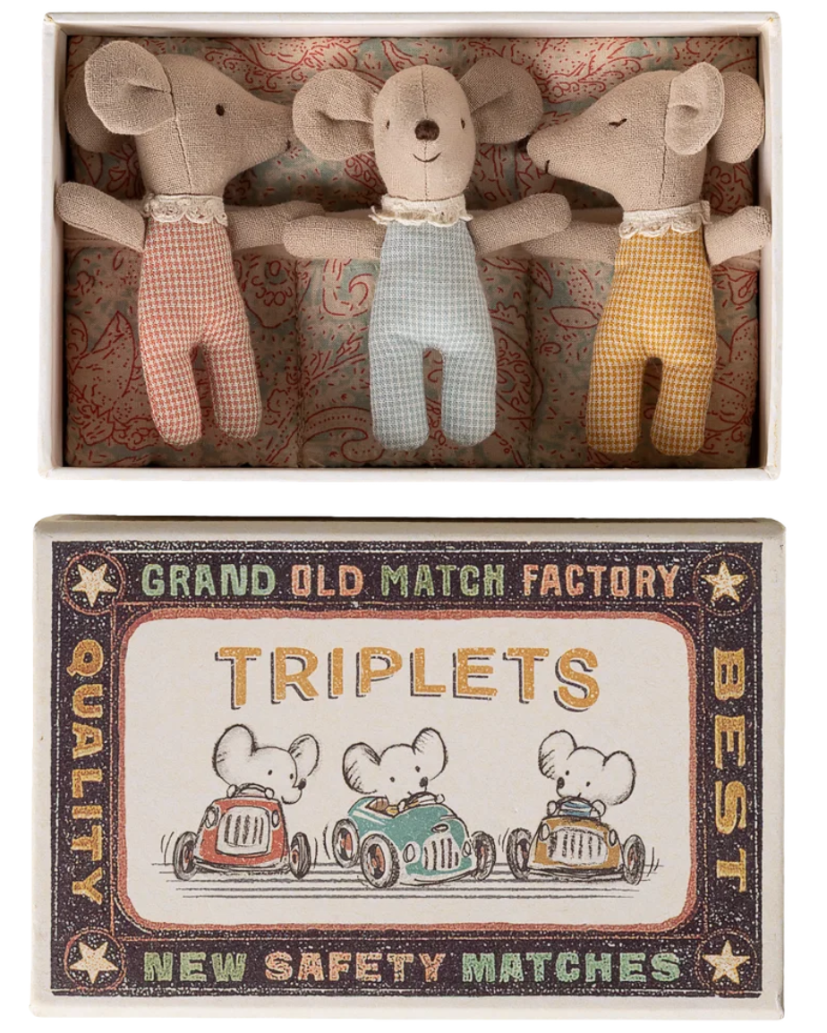 Maileg Baby Triplet Mice in Matchbox | Checker
