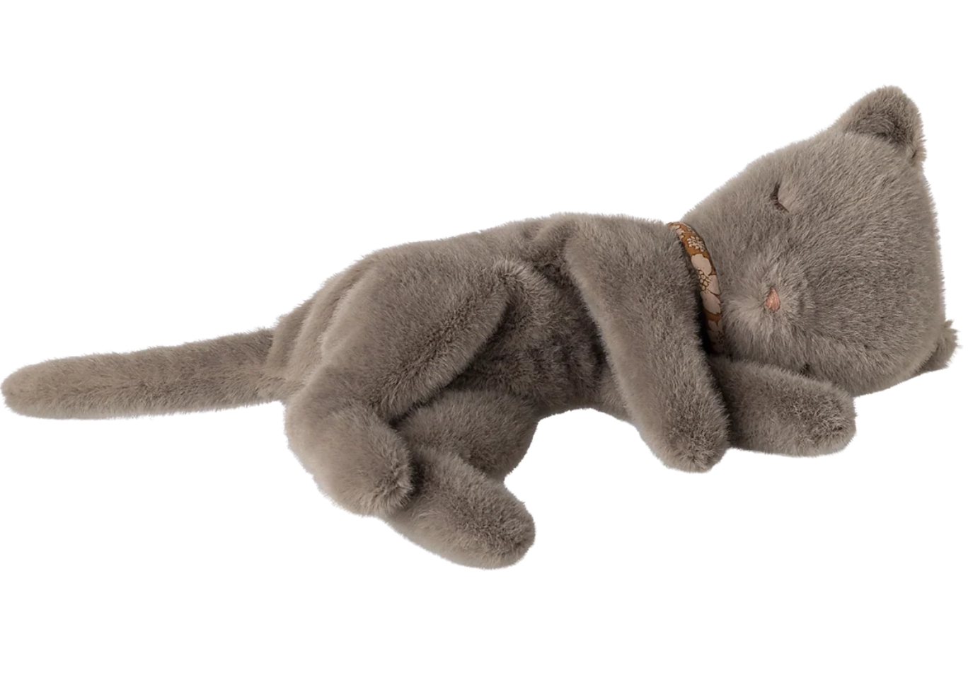 Maileg Medium Sleeping Kitten Plush | Grey
