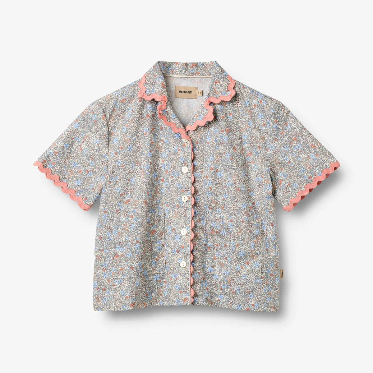 Wheat Vilma Short Sleeve Shirt | Air Blue Flowers