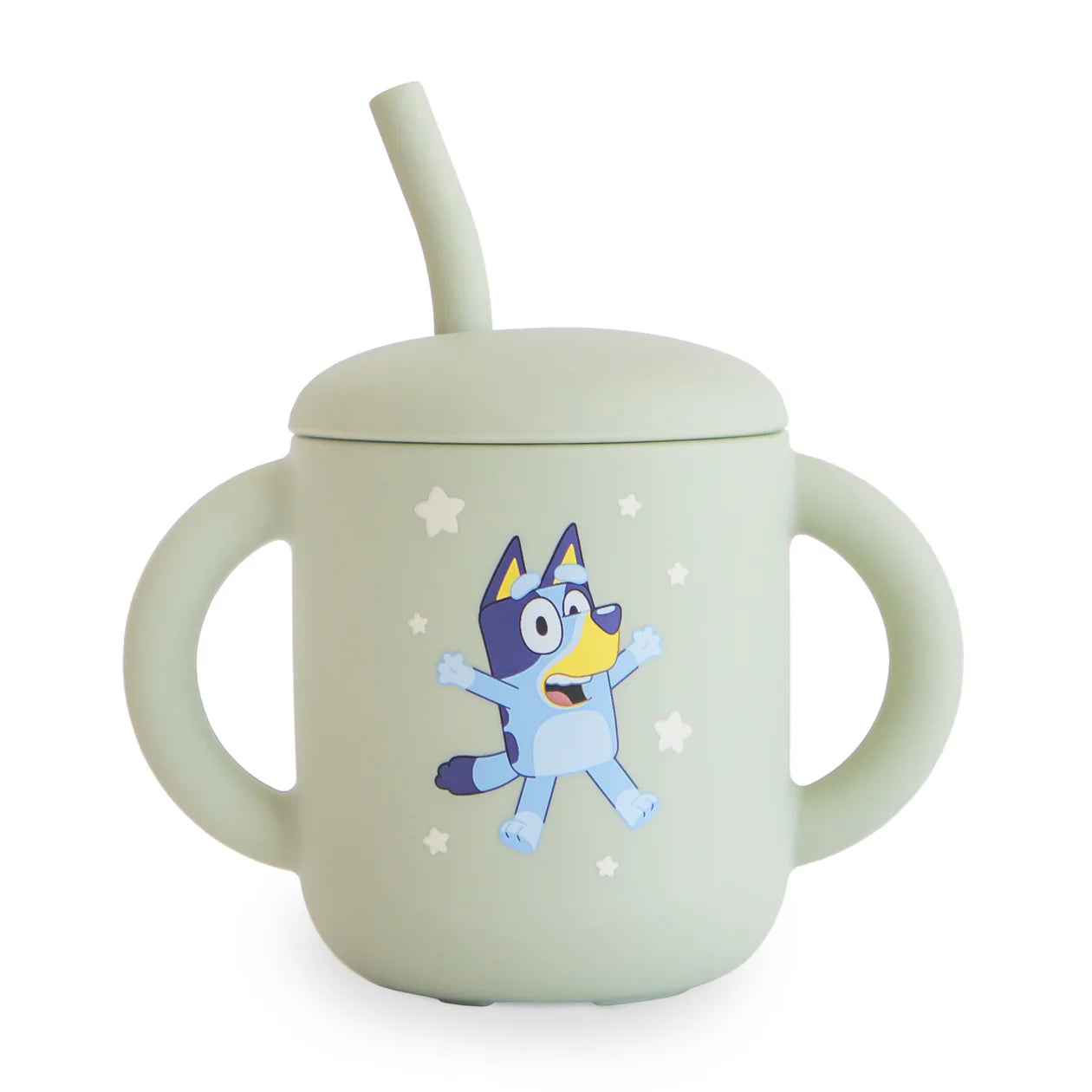 Bluey x Mushie Silicone Training Cup + Straw | Blue Sage