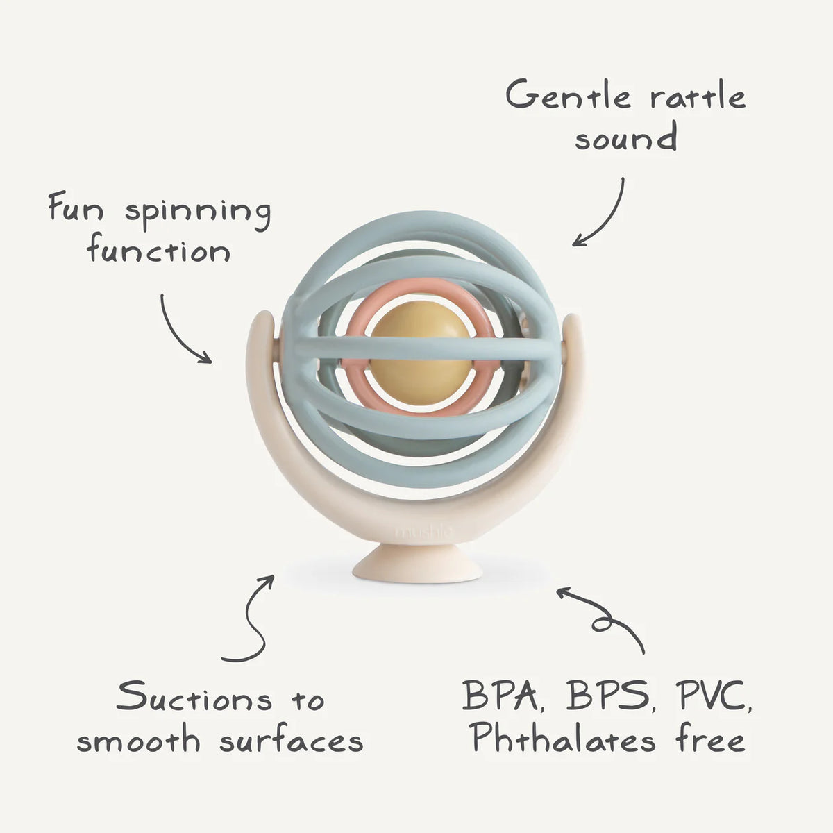 Mushie Suction Spinner Ball
