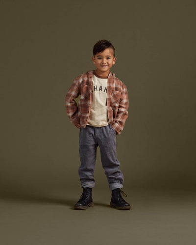 Rylee + Cru Hooded Overshirt | Brown Plaid