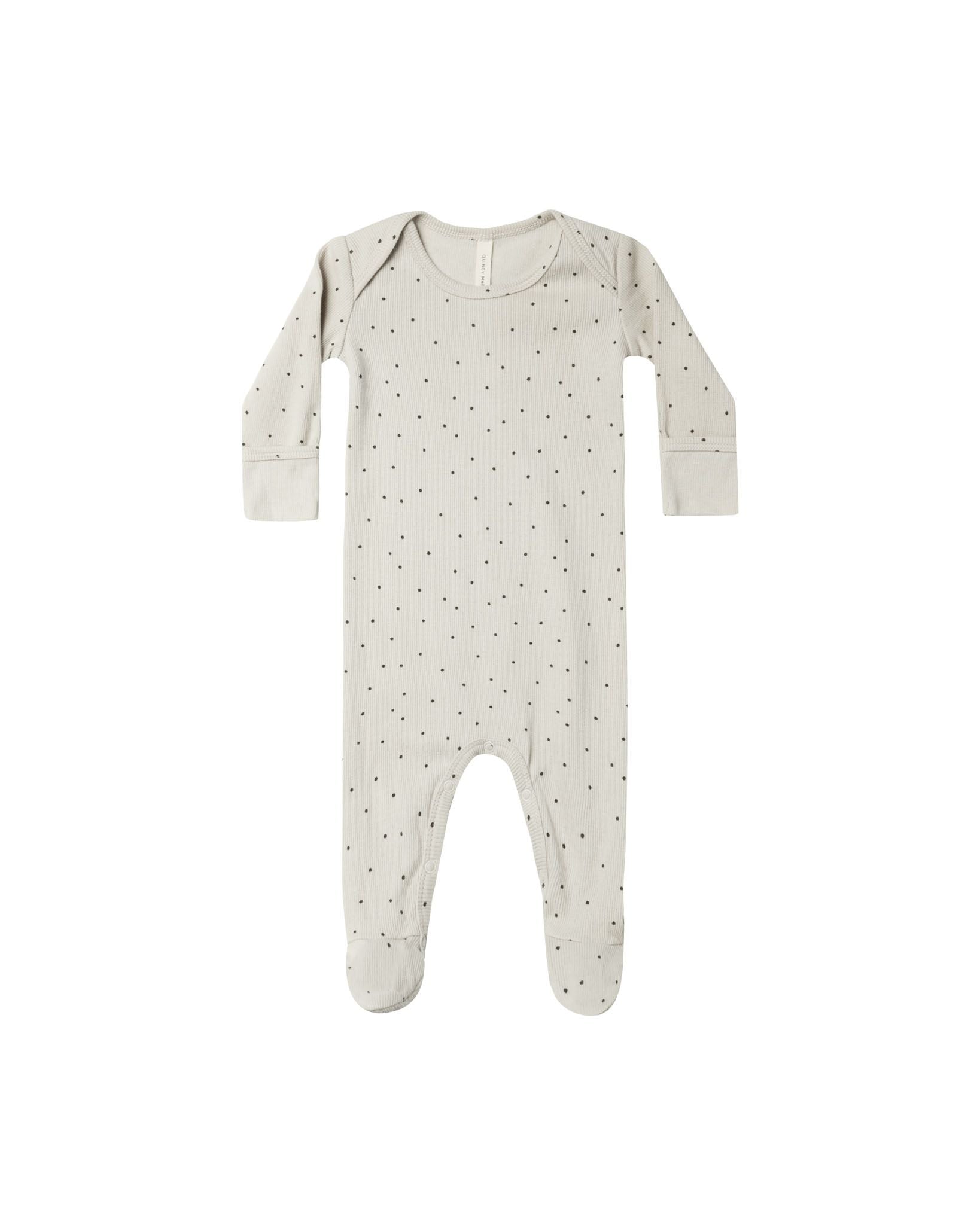 Quincy Mae Ribbed Footie | Mini Dots