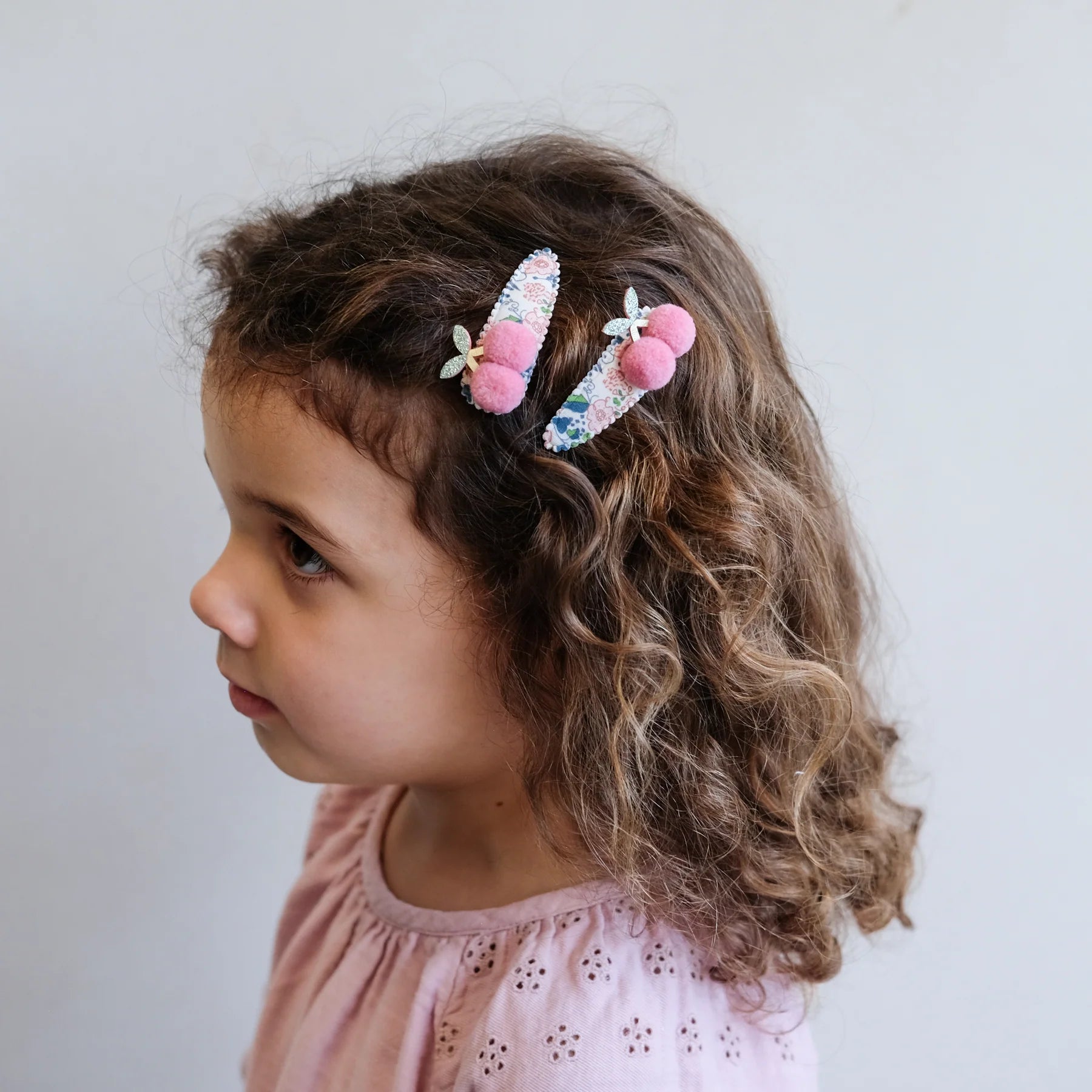 Mimi & Lula Floral Pom Pom Cherry Clips