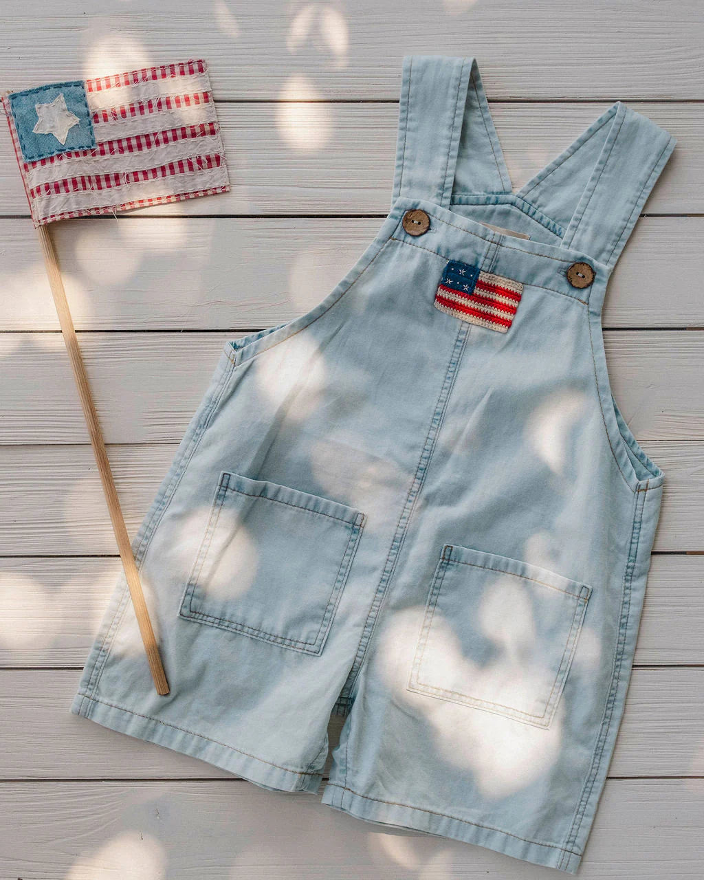 Wild Wawa Denim Overalls | American Flag