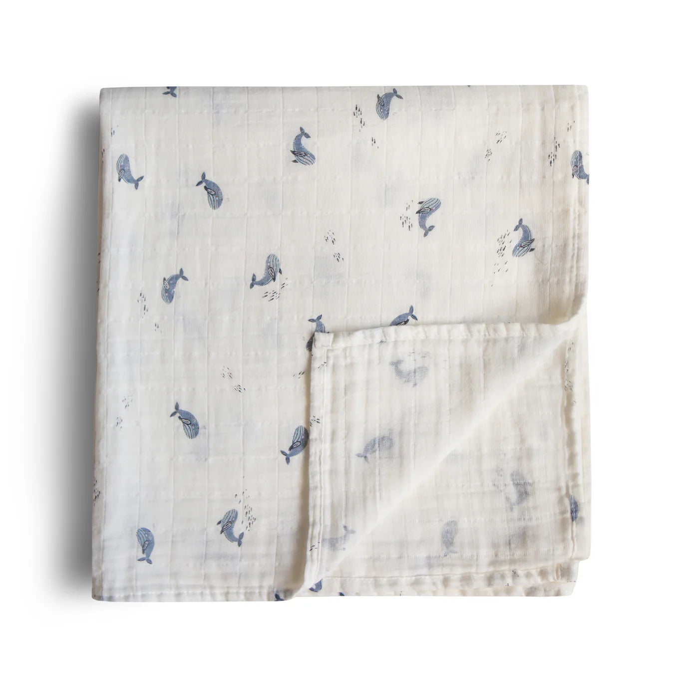 Mushie Organic Swaddle Blanket | Whales