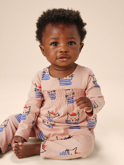 Tea Collection Smocked Chest Baby Romper | Chat et Chapeau
