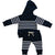 Mebie Baby Hooded French Terry Set | Navy Stripes