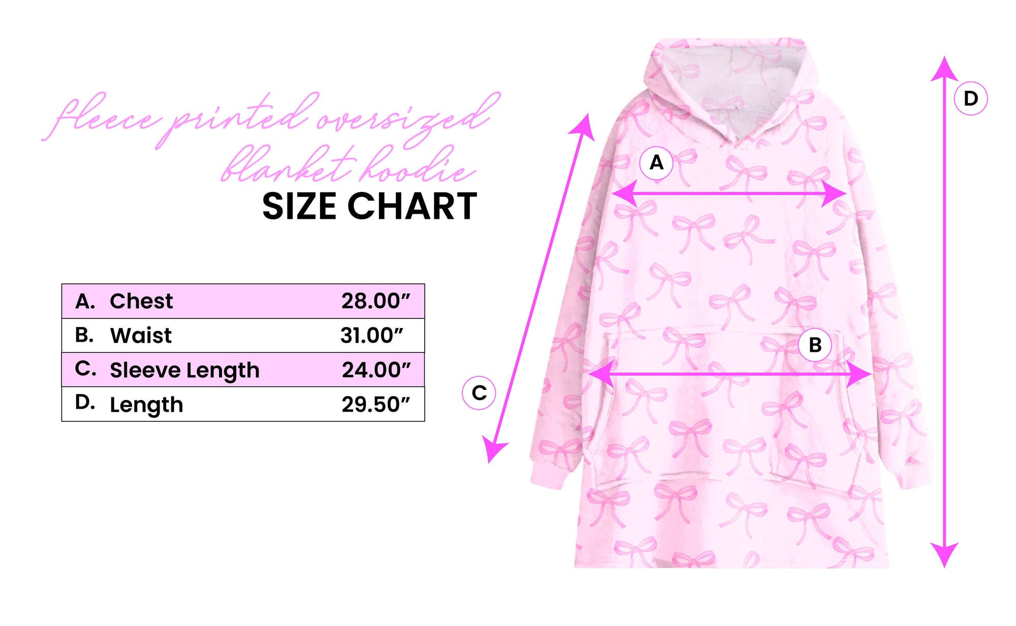 OMG Accessories Fleece Printed Pullover Oversized Blanket Hoodie | Assorted