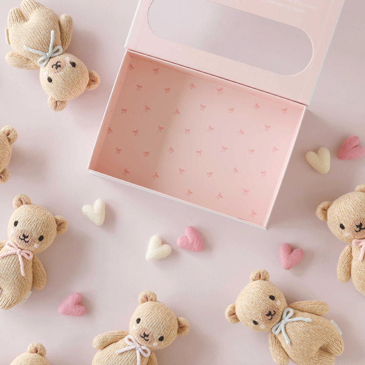 cuddle+kind Baby Honey Bear | Blush  Bow