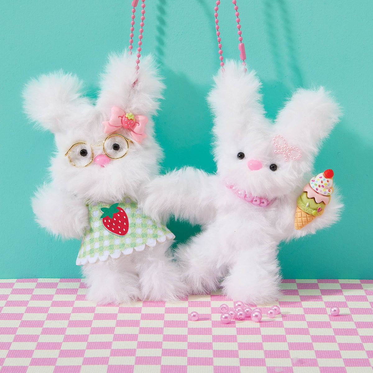 Bright Stripes DIY Chenille Cuties Keychains | Bunnies