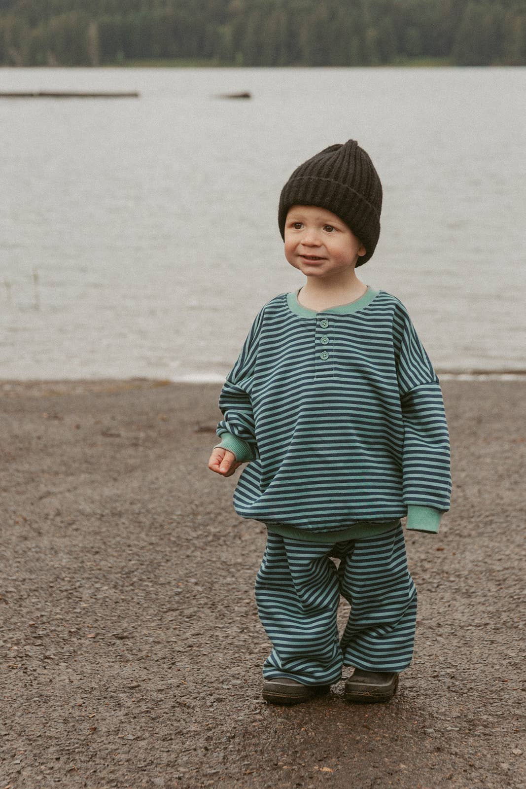 Winnie + Crew Bailey Set | Green Blue Stripe
