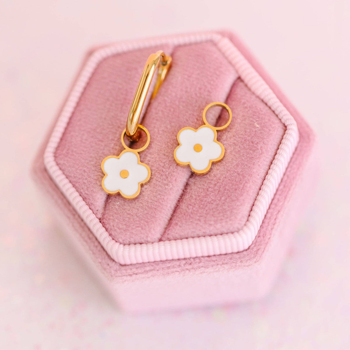 Pierced Co - White Flower Charms