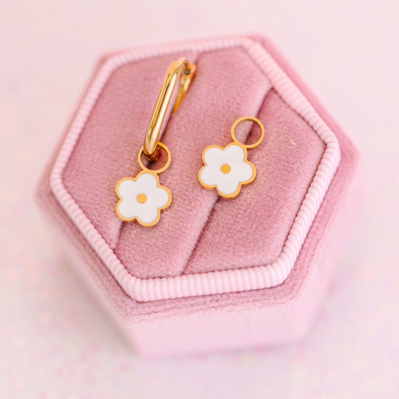 Pierced Co - White Flower Charms