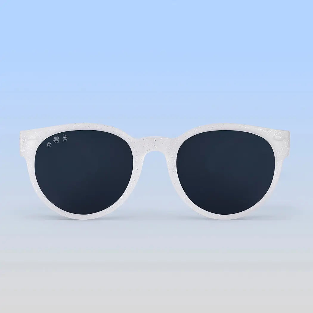 Polarized Round Sunglasses | Silver Glitter