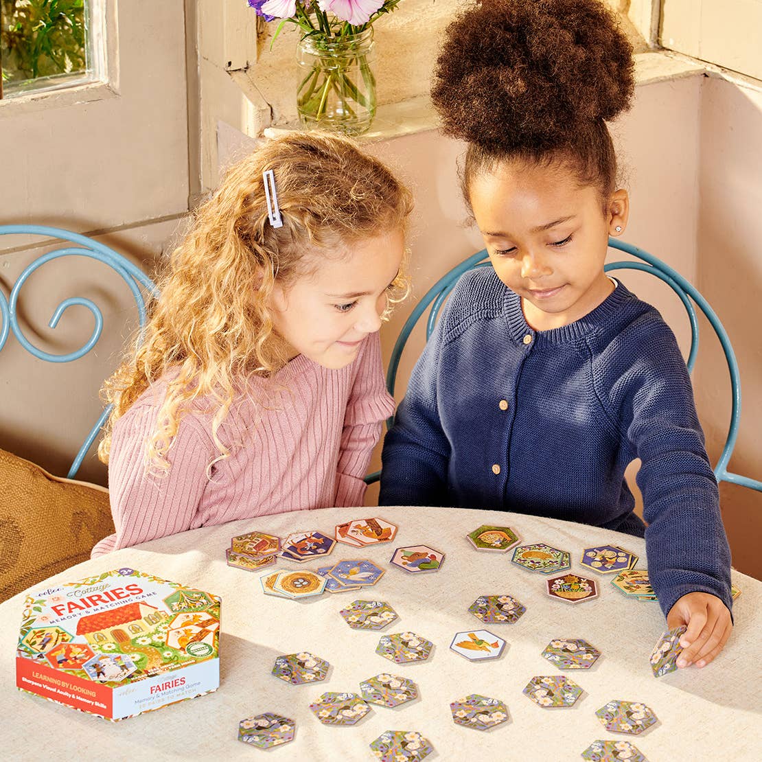 eeBoo Cottage Fairies Hexagon Memory & Matching Game