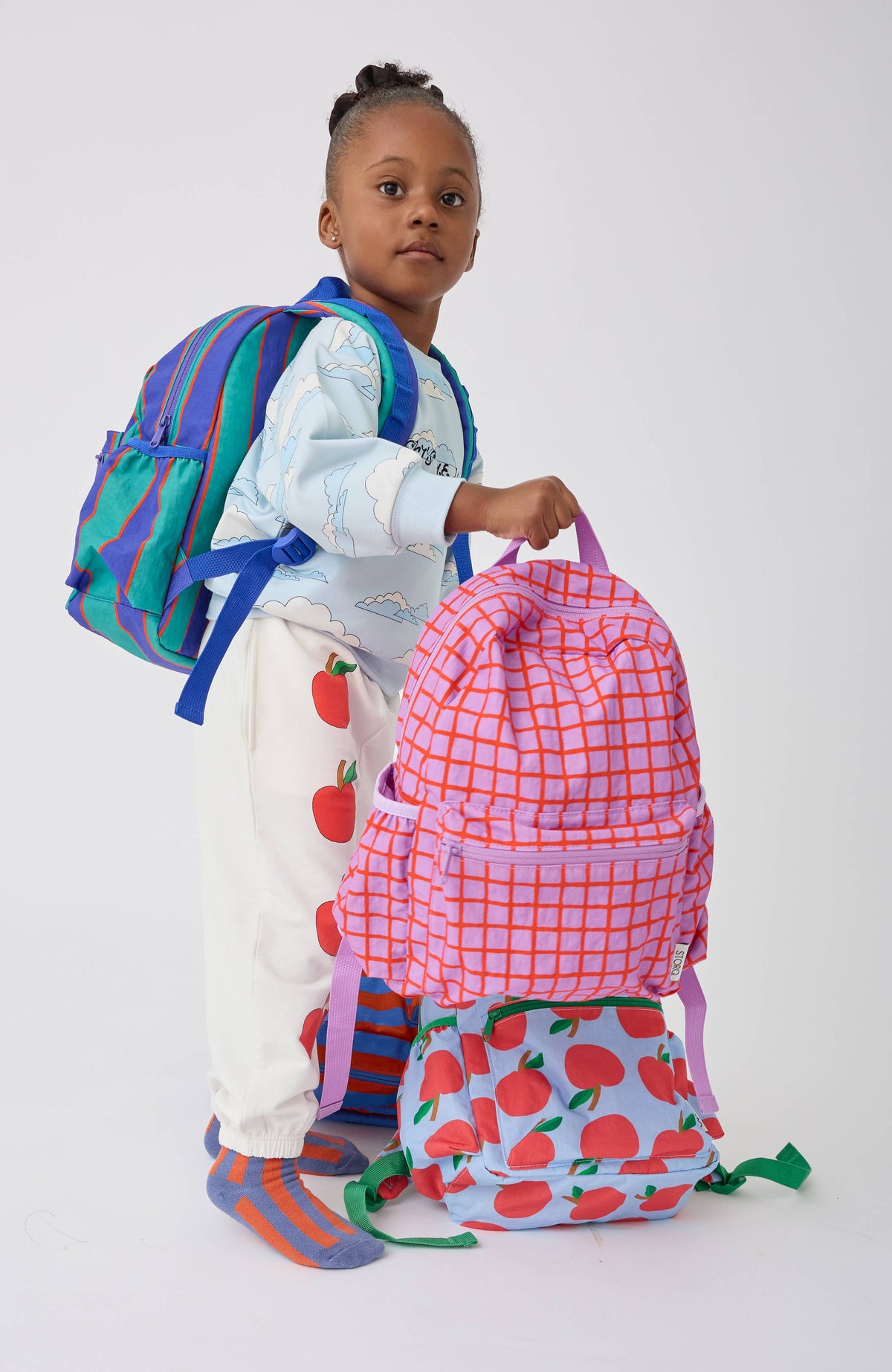 Kindred Bravely Cool Kid Backpack | Navy + Green Stripe