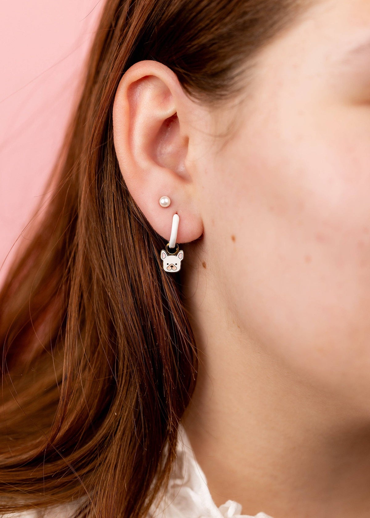 Pierced Co White Dog Earring Charms