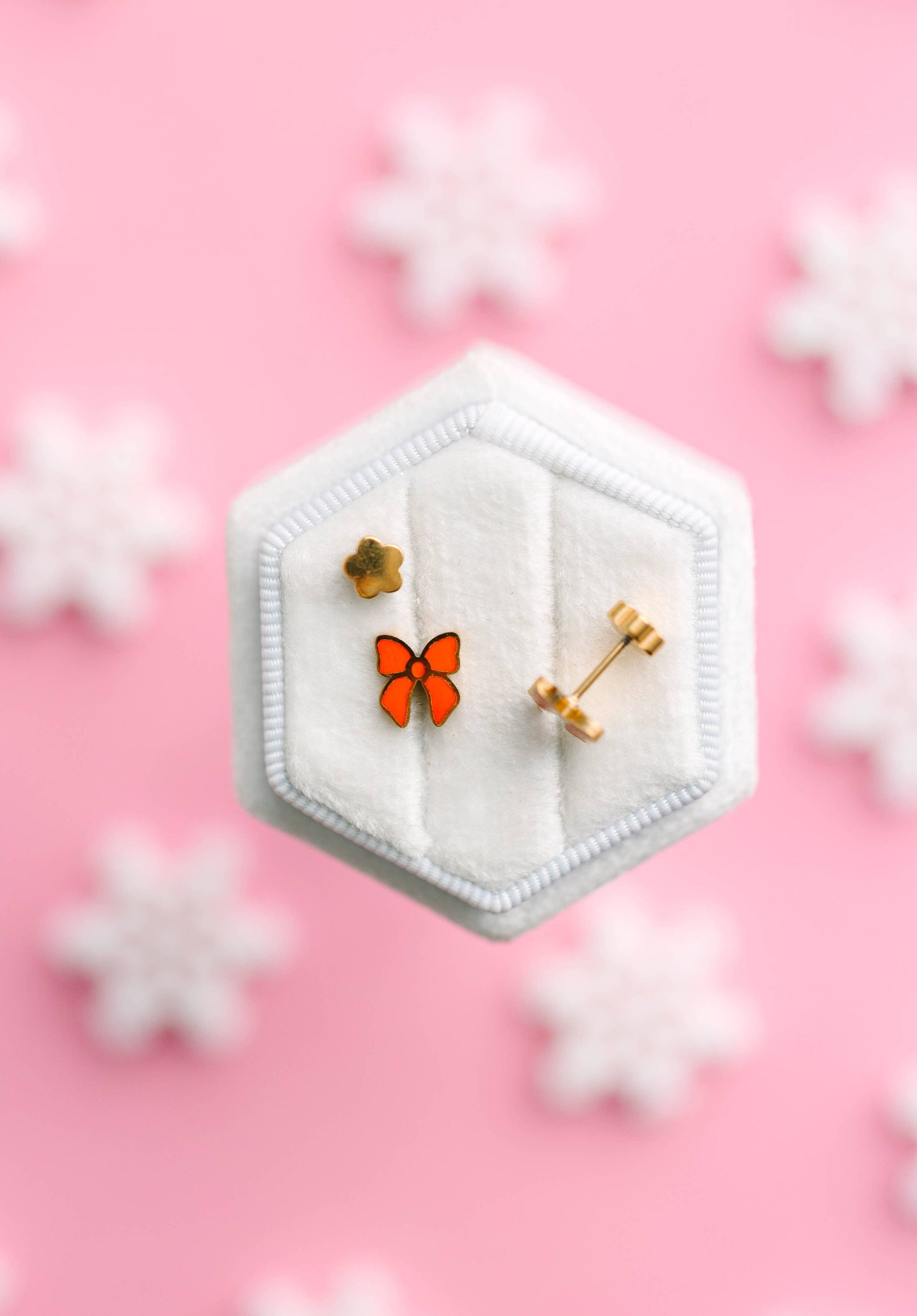 Pierced Co. Red Bow Screwback Earrings