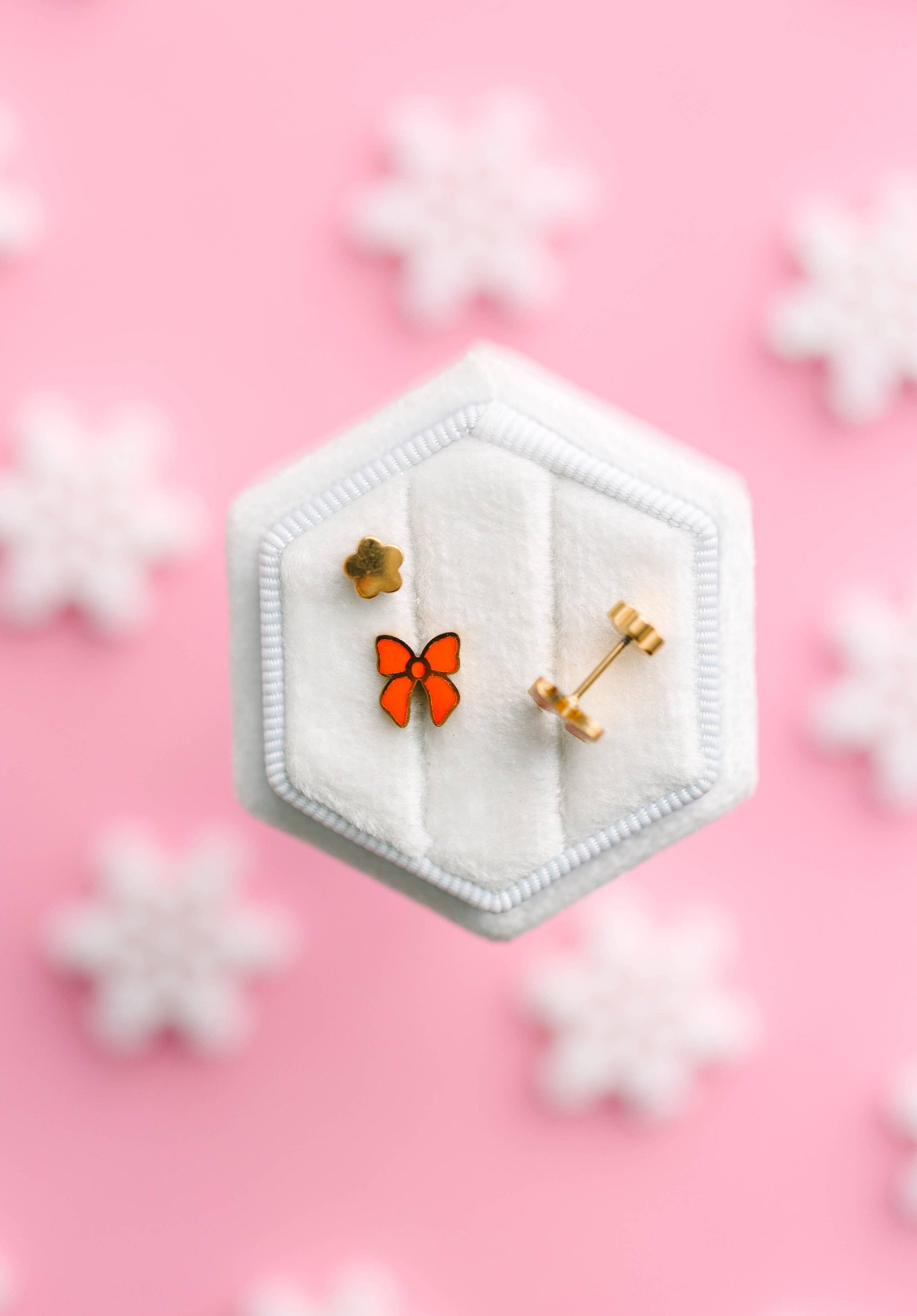 Pierced Co. Red Bow Screwback Earrings