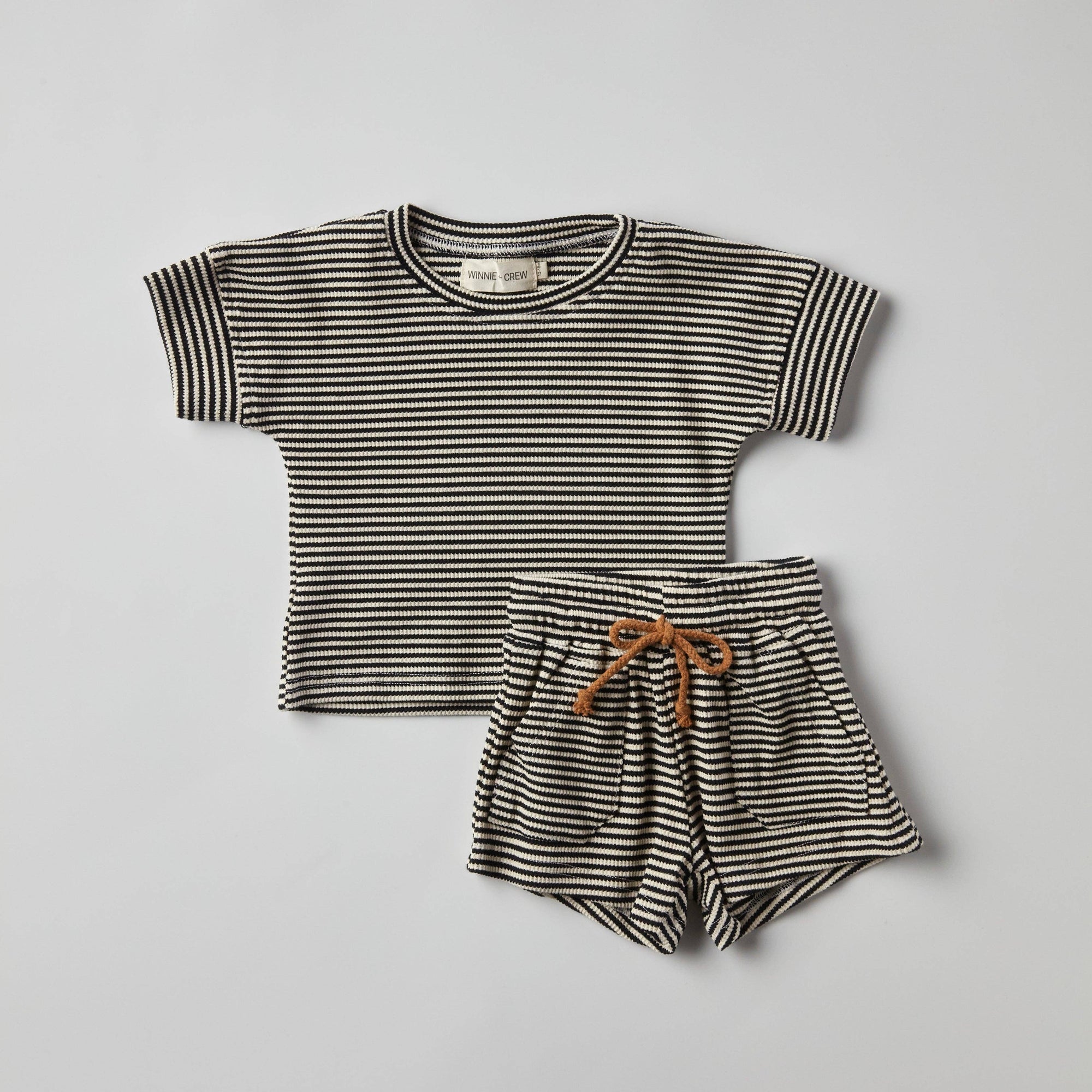 Waffle Set in Black Stripes