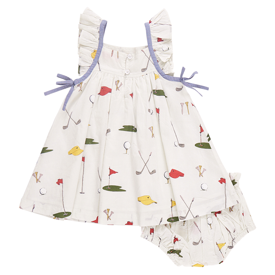 Pink Chicken Baby Girls Ailee Dress Set | Golf Tournament