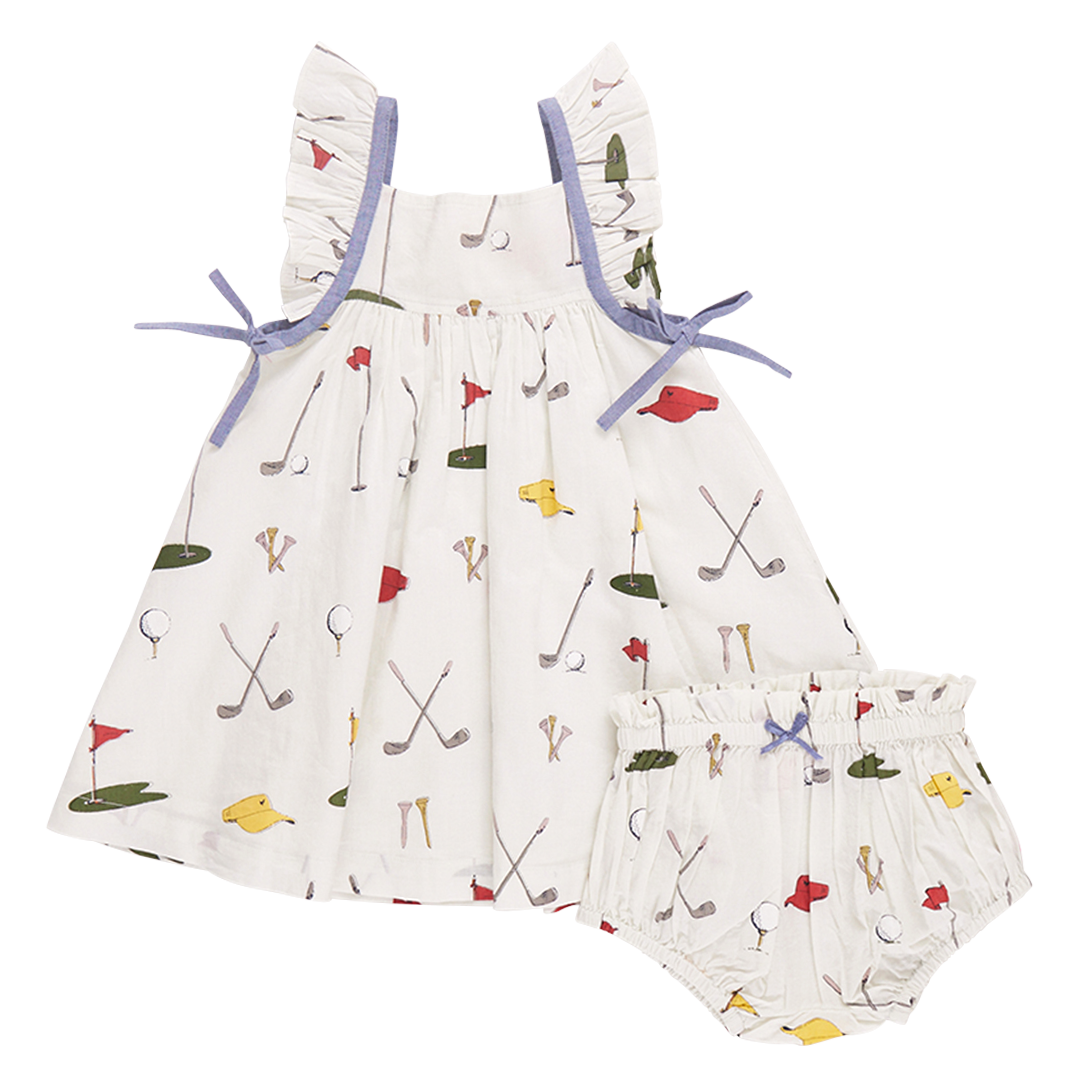 Pink Chicken Baby Girls Ailee Dress Set | Golf Tournament