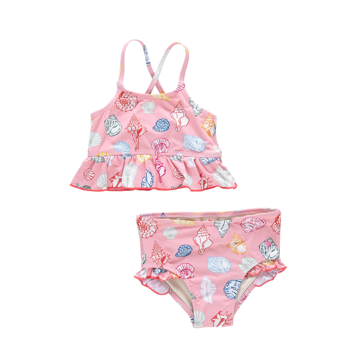 Pink Chicken Baby Girl&#39;s Joy Tankini | Pink Seashells