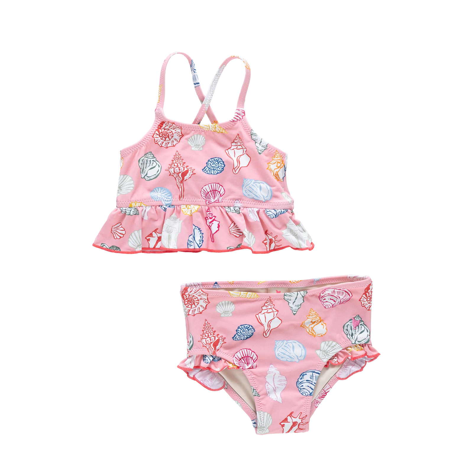 Pink Chicken Baby Girl's Joy Tankini | Pink Seashells