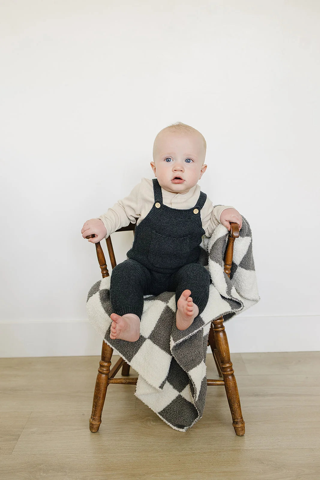 Mebie Baby Knit Pocket Overalls | Charcoal