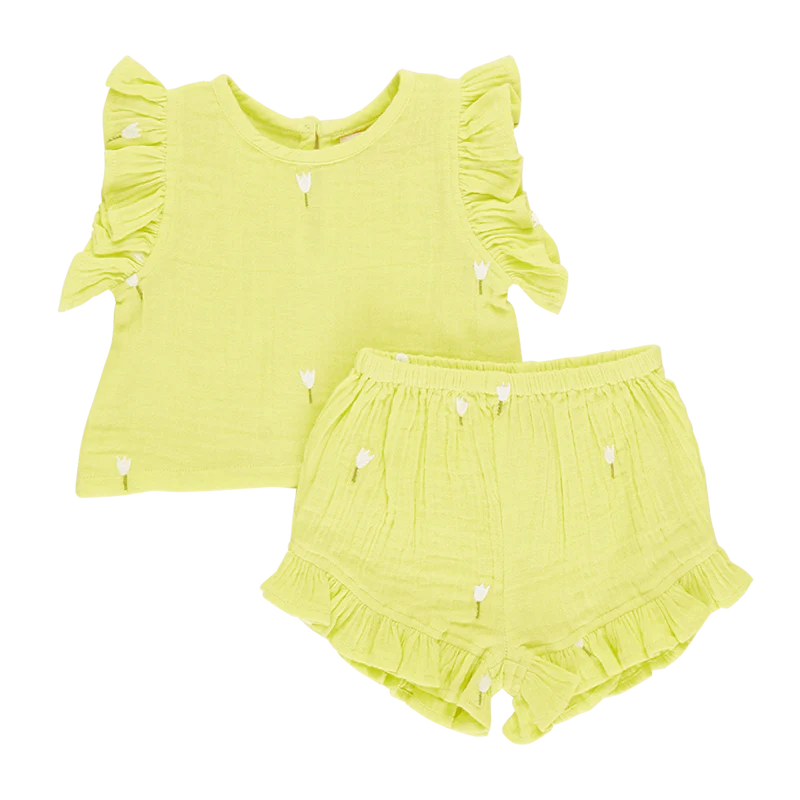 Pink Chicken Girls Roey 2 Piece Set | Tulip Embroidery