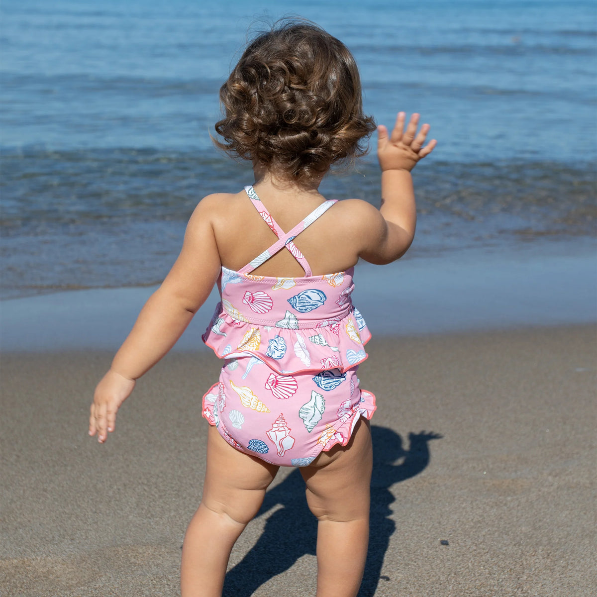 Pink Chicken Baby Girl's Joy Tankini | Pink Seashells