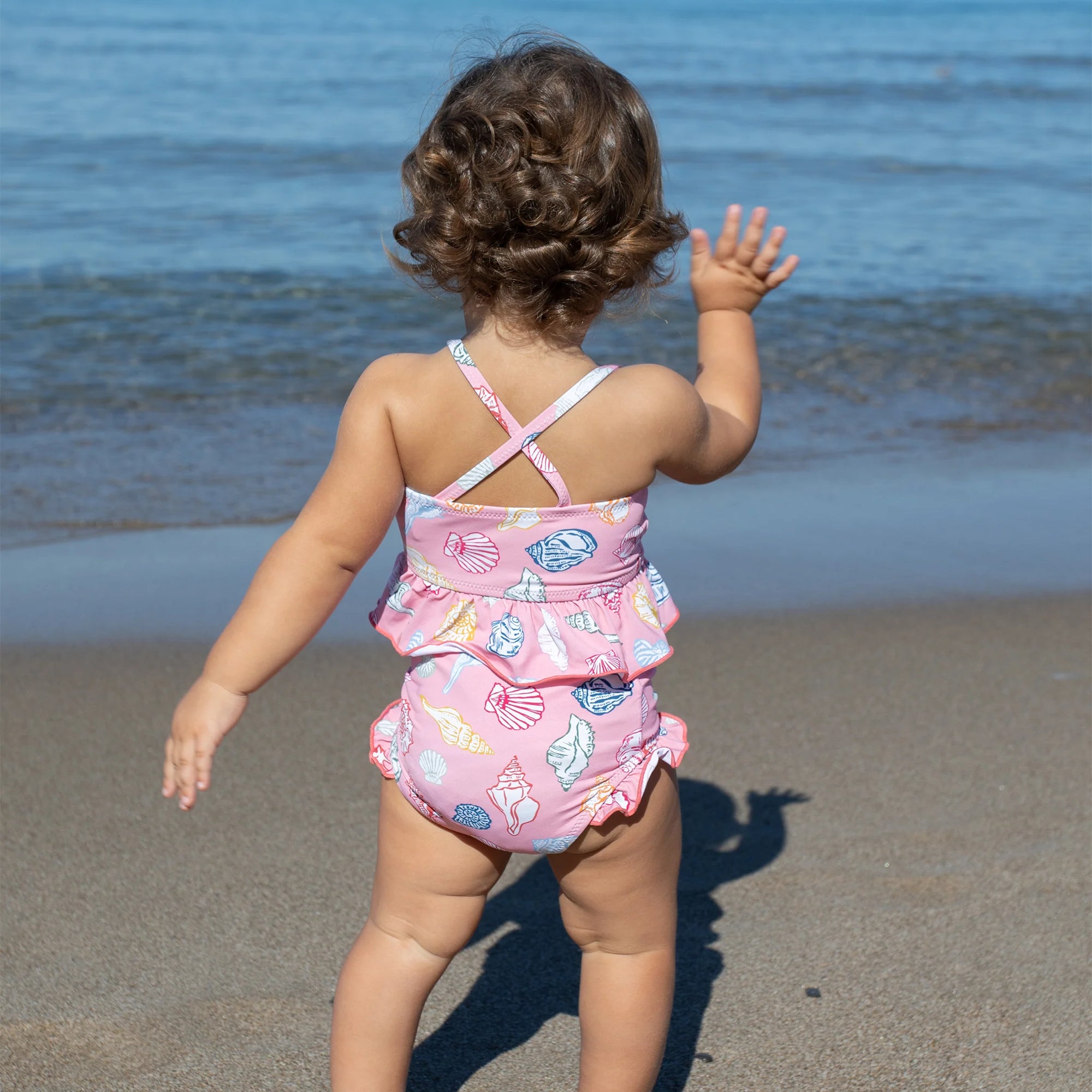 Pink Chicken Baby Girl's Joy Tankini | Pink Seashells