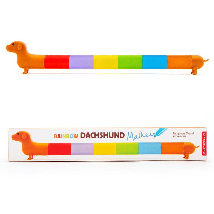 Kikkerland Design Rainbow Dachshund Markers