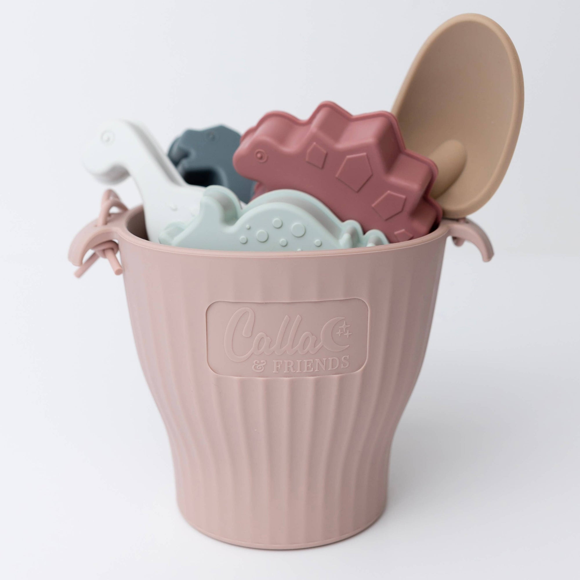 Dino Silicone Beach Toy Set | Pink Bucket