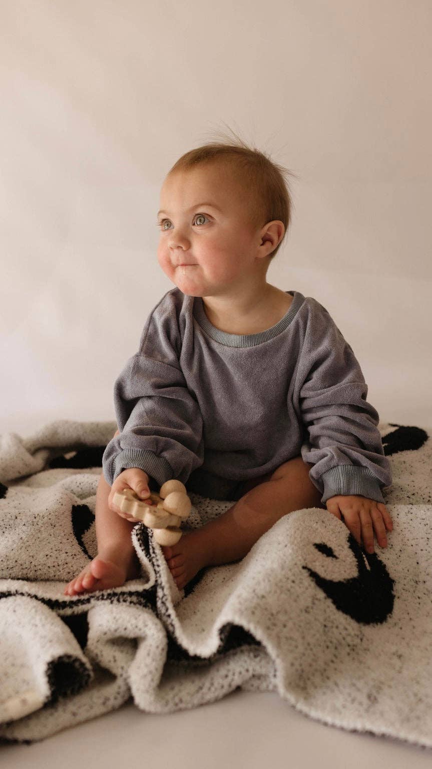 Forever French Baby - Plush Blanket | Black & White Yin Yang