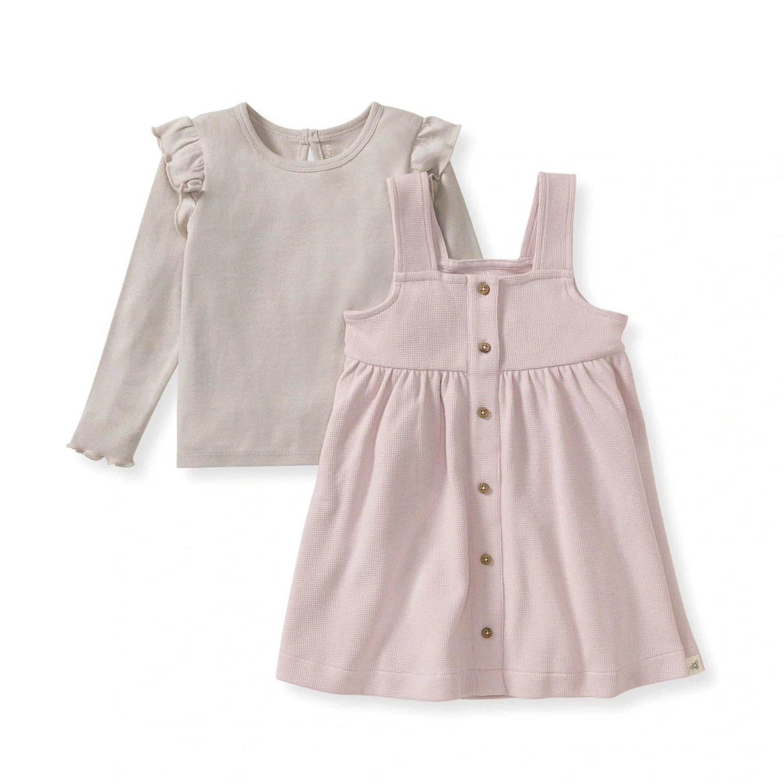 Burt's Bees Baby Flutter Organic Tee & Thermal Dress Set | Soft Violet