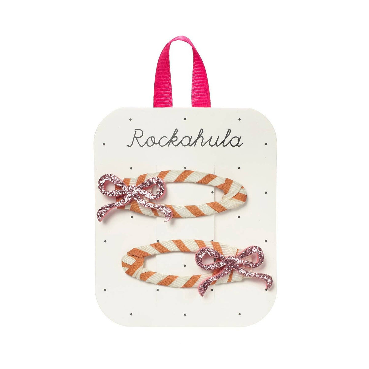 Rockahula Kids Stripy Glitter Bow Clips