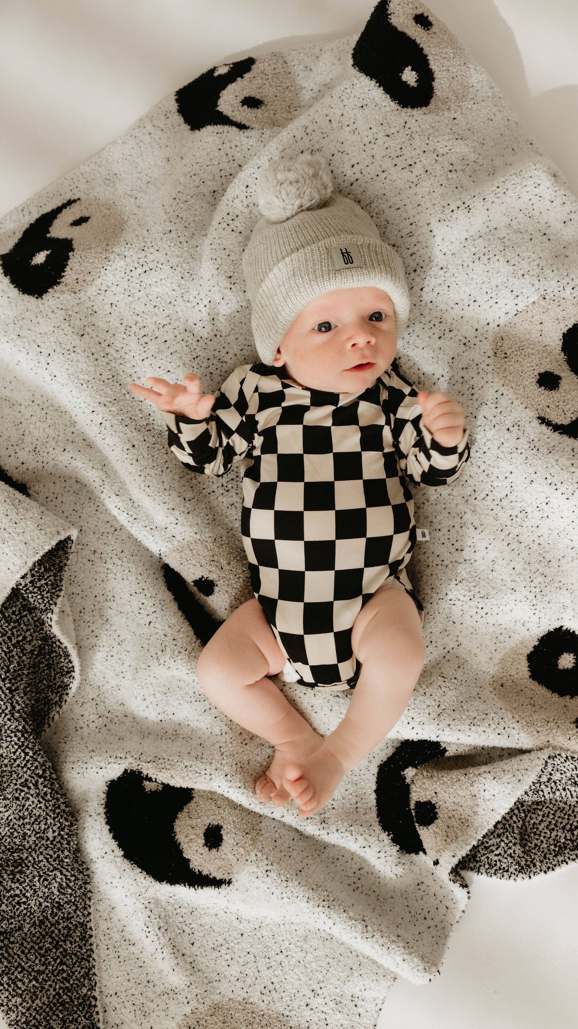 Forever French Baby - Plush Blanket | Black & White Yin Yang