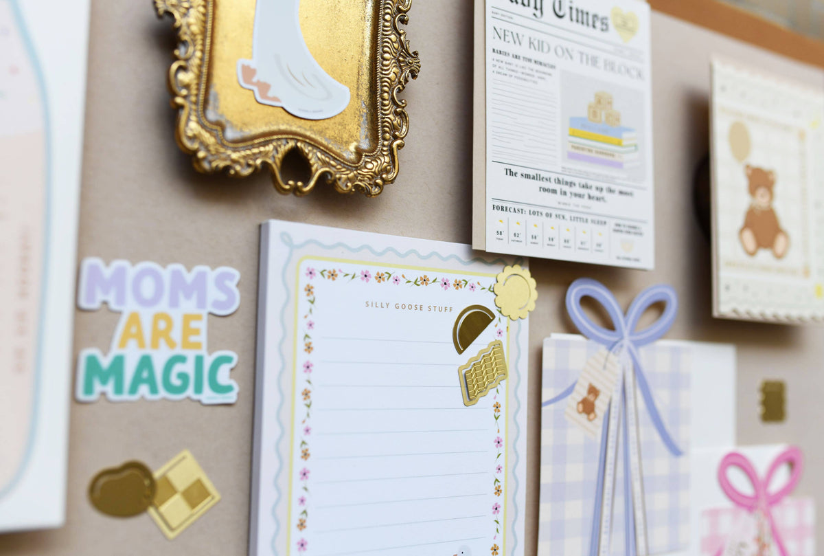 Blue Gingham Baby Gift Die-Cut Greeting Card