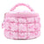 OMG Accessories - Bow Print Quilted Scrunchies Round Glam Bag