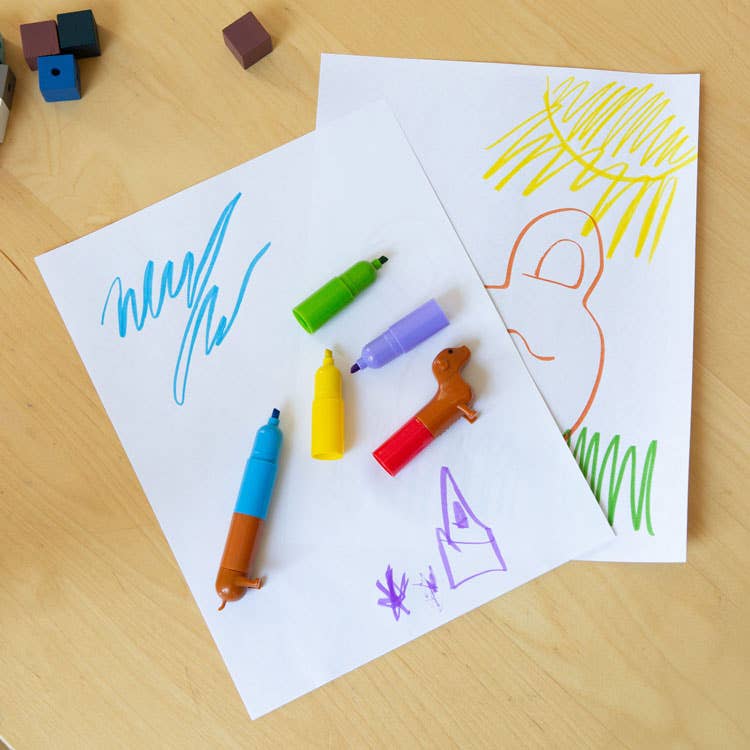 Kikkerland Design Rainbow Dachshund Markers
